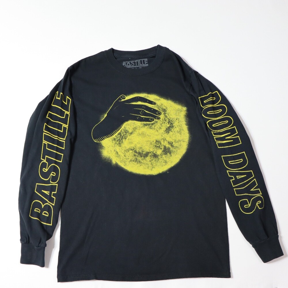 Bastille Doom Days Concert Tour Black/ Yellow S Tee Halloween Theme 100% Cotton